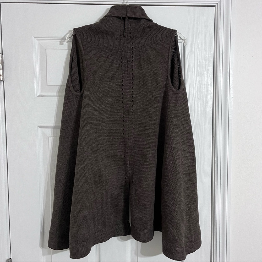 NWT Adrianna Papell Brown Sweater Vest Open Front Cascade Womens Medium - Picture 2 of 5